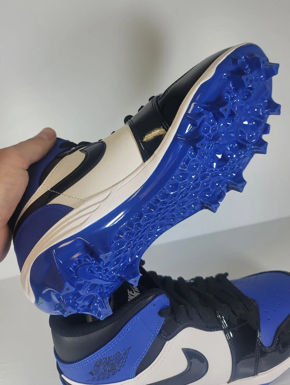 Nike Men's Size Jordan 1 Mid TD FJ6805 401 Game Royal/Black Football Cleats
